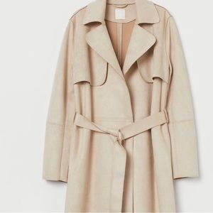Tan Faux Suede H&M Trench Coat